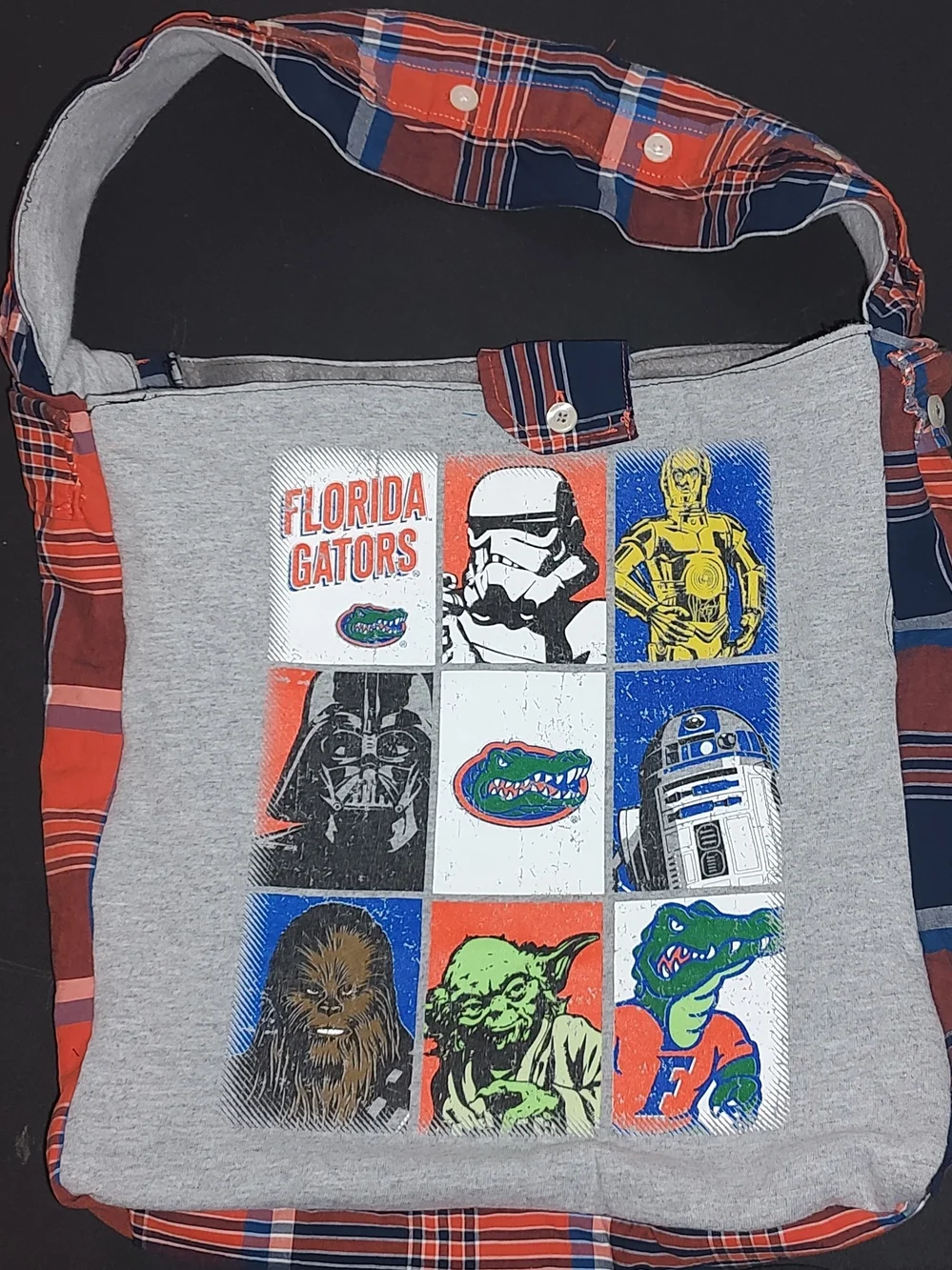 Florida Gators Star Wars Graphic Purse in Orange & Blue Plaid